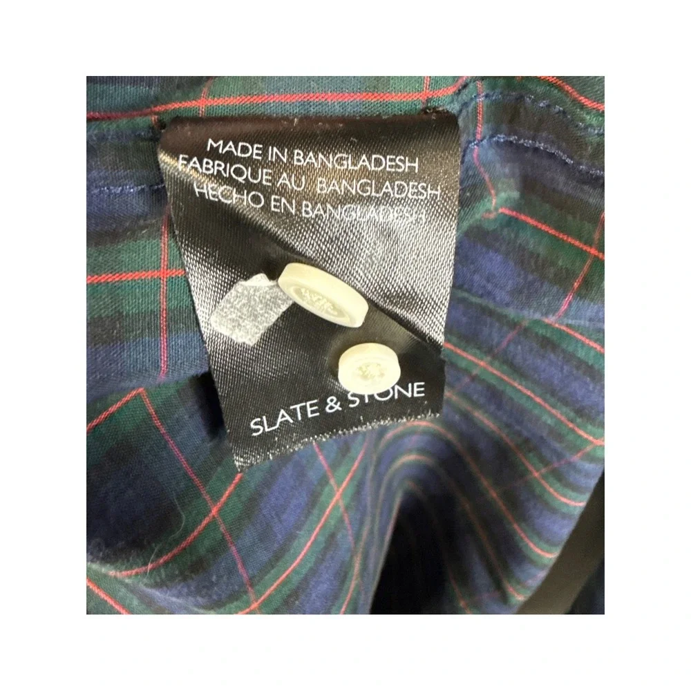 Slate & Stone Plaid Button Down Shirt Long Sleeve‎ Casual Mens Size M Academia - Picture 8 of 10